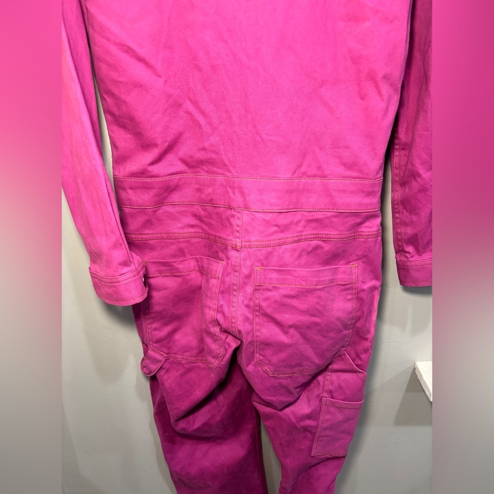 Wildfang THE ESSENTIAL LONG SLEEVE COVERALL Bright Pink Purple size XS workwear - Picture 6 of 12